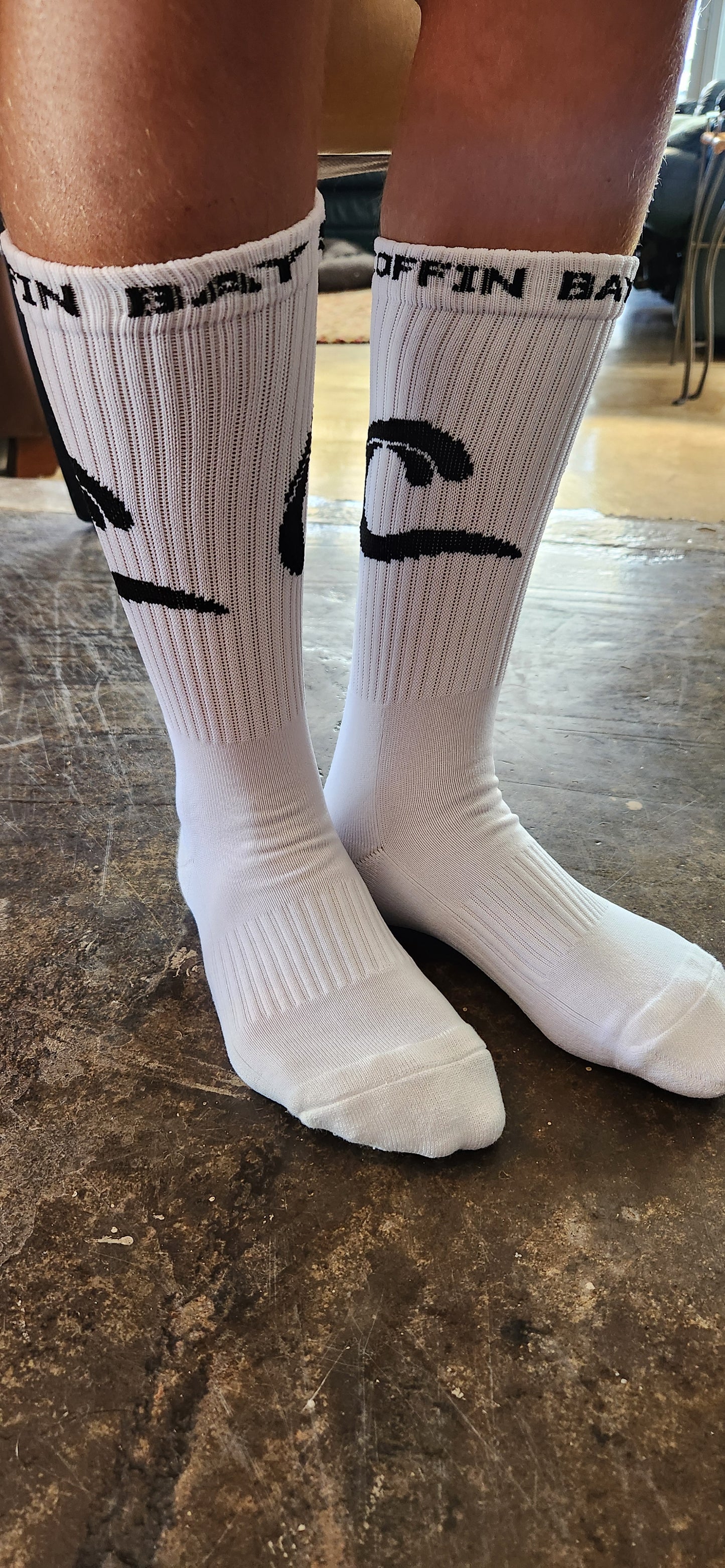 White logo socks