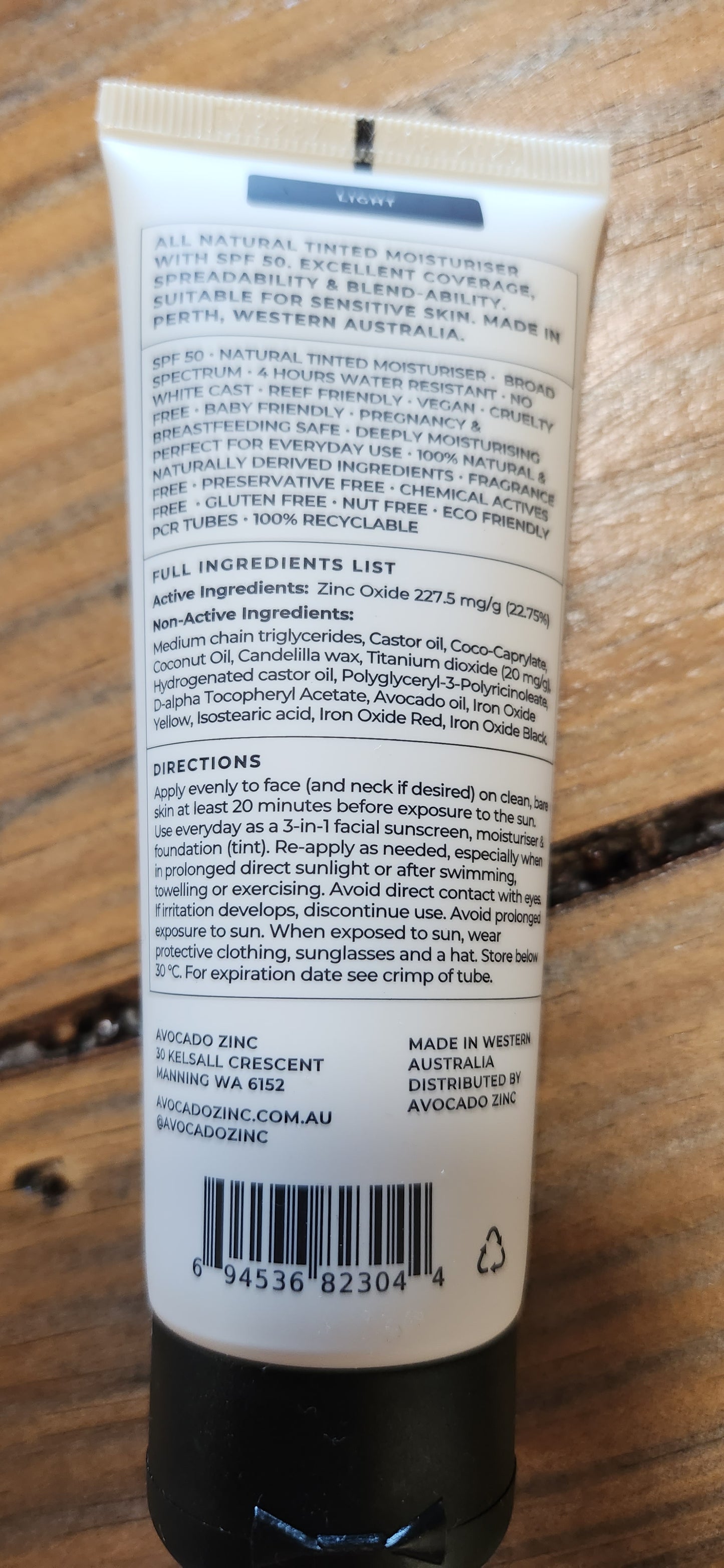 Avocado Zinc Tinted Moisturiser