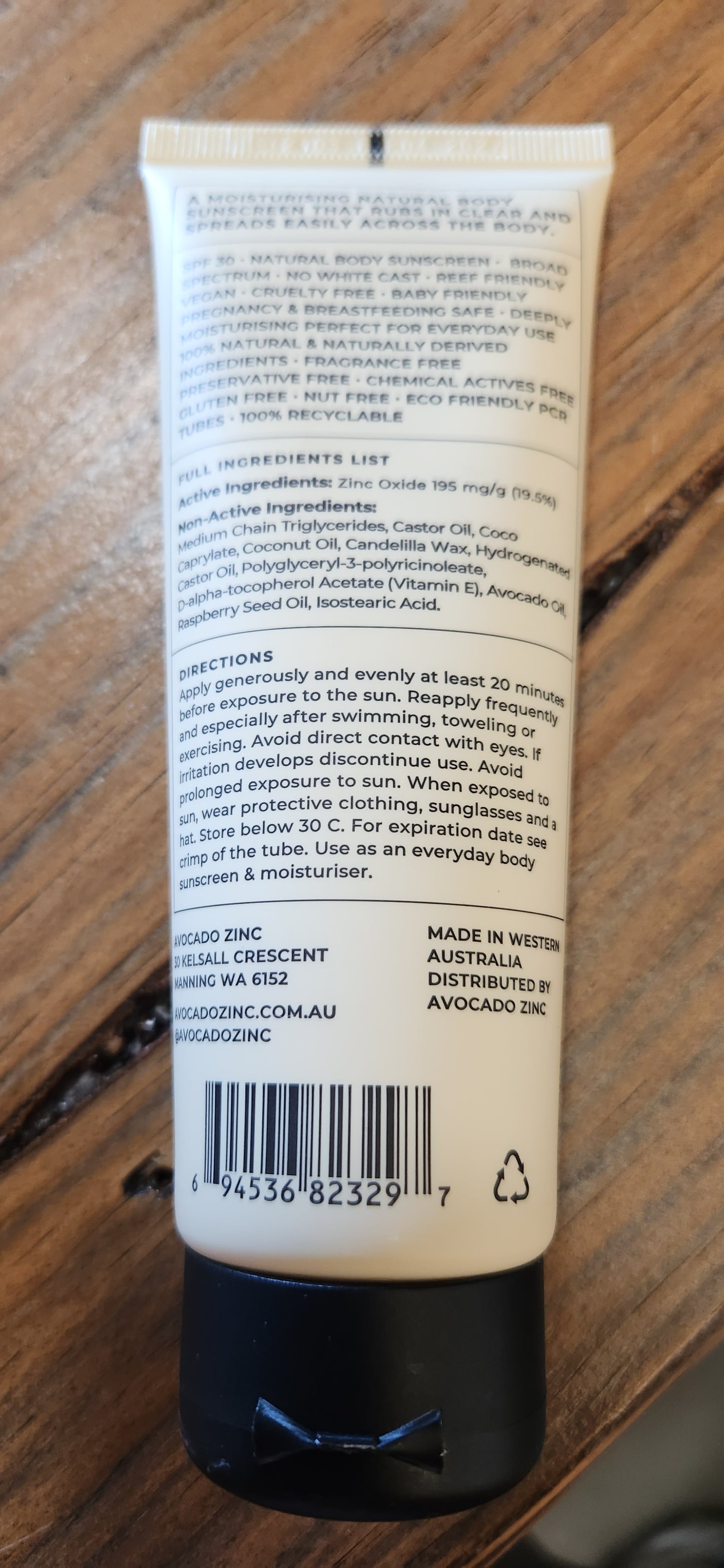 Avocado Zinc sunscreen