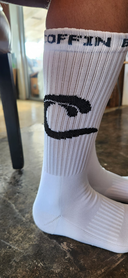 White logo socks