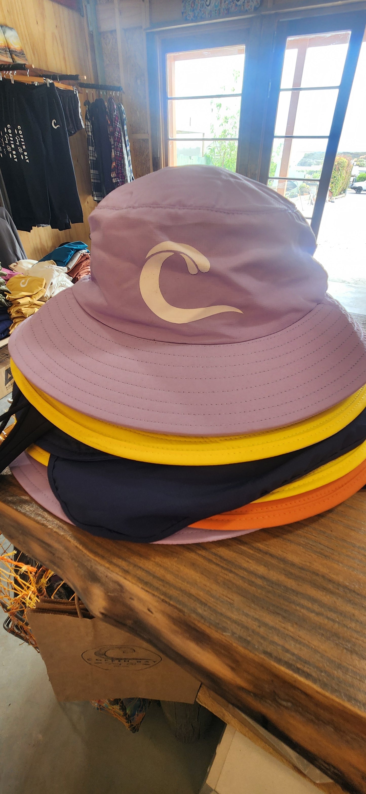 Surf or sailing hat with chin strap